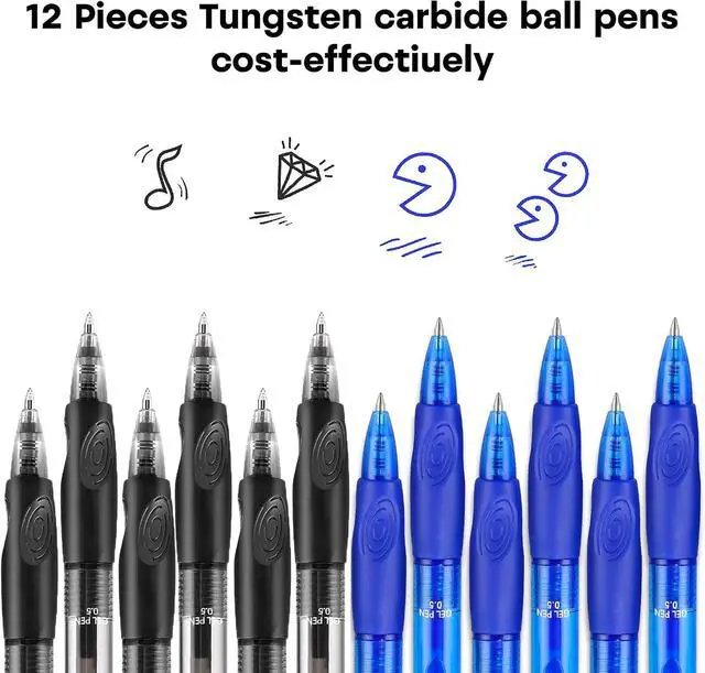 Alt view image 3 of 7 - USUAL Retractable 6 Black 6 Blue Erasable Gel Pens Clicker, Fine Point(0.5mm),Make Mistakes Disappear, Premium Comfortable Grip, Smooth Writing Pen Office Back-to-School Supplies