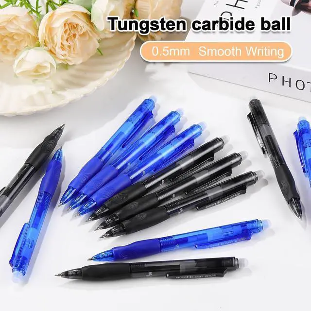 Alt view image 4 of 7 - USUAL Retractable 6 Black 6 Blue Erasable Gel Pens Clicker, Fine Point(0.5mm),Make Mistakes Disappear, Premium Comfortable Grip, Smooth Writing Pen Office Back-to-School Supplies