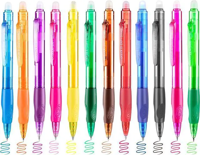Main image of Aozora Erasable Pens Click Fine Point 0.7 mm Retractable Erasable Gel Pens for Completing Sudoku and Crossword Puzzles 12 Pack (Multicolor)