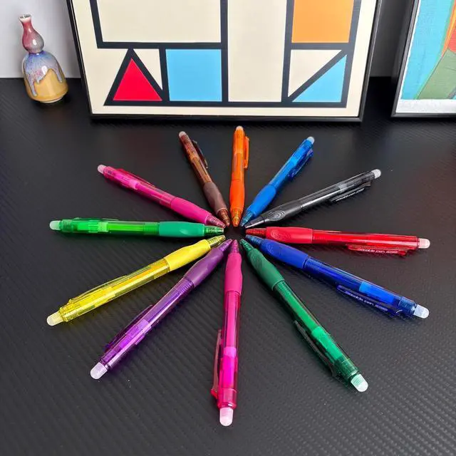 Alt view image 6 of 6 - Aozora Erasable Pens Click Fine Point 0.7 mm Retractable Erasable Gel Pens for Completing Sudoku and Crossword Puzzles 12 Pack (Multicolor)
