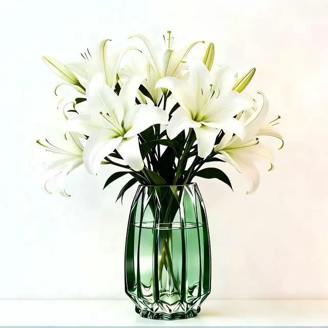 Main image of Vase for Flowers - Glass Flower Vase for Centerpieces, Wide Mouth Vase for Bouquets, Eucalyptus, Pampas Grass - Home Decor, Farmhouse, Dining Table