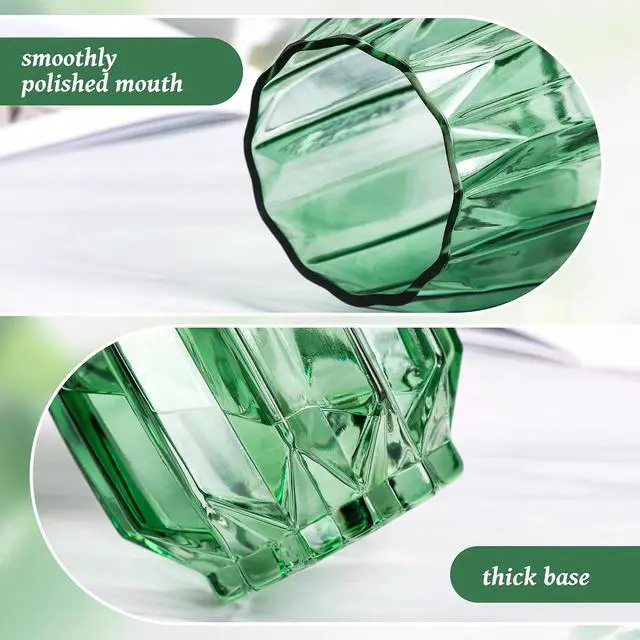 Alt view image 4 of 7 - Vase for Flowers - Glass Flower Vase for Centerpieces, Wide Mouth Vase for Bouquets, Eucalyptus, Pampas Grass - Home Decor, Farmhouse, Dining Table