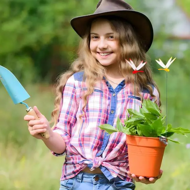 Alt view image 4 of 7 - Jongdari 16 Sets Dragonfly Hat Clip Realistic Fake Dragonflies Clip-On Garden Outdoor Decor Stakes Plastic Dragon Fly Clips Plant Decorations for Pots, Includes Pliers & Clips - Small