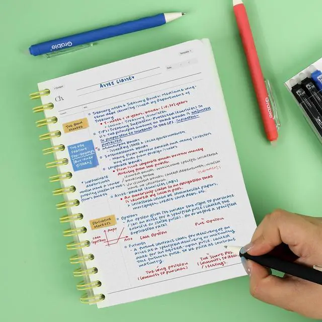 Alt view image 7 of 7 - Grabie Erasable Gel Pens, 6 Pack Black Blue Red 0.7 mm Medium Point | Heat-Sensitive Erasable Ink, Retractable Clip Design, Clean Erasing, Smooth Writing, Comfortable Grip, Quick Drying