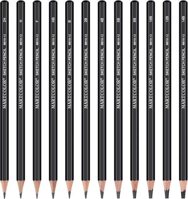 Alt view image 2 of 7 - MARTCOLOR Drawing Sketching Pencils Set, 12 Pack Graphite Pencils(14B - 2H) | Ideal for Drawing Art, Sketching, Shading, Artist Pencils for Beginners & Pro Artists