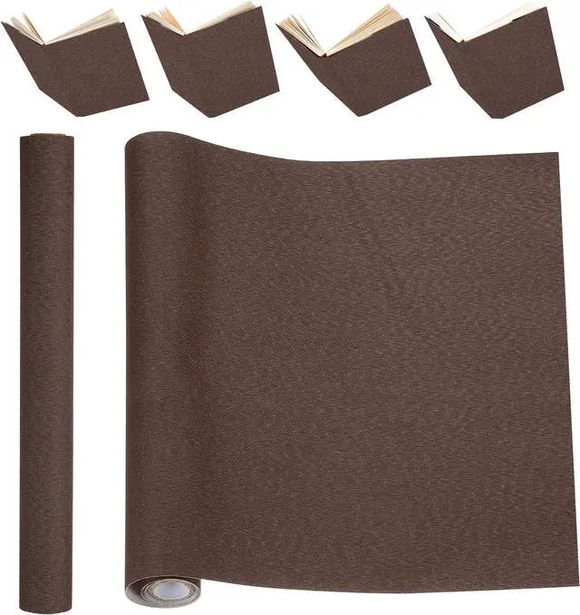 Main image of PATIKIL Book Binding Cloth, 51 x 11 Inches Book Cloth for Binding Repairing Fabric Surface Paper Backed Bookbinding Supplies, Dark Brown