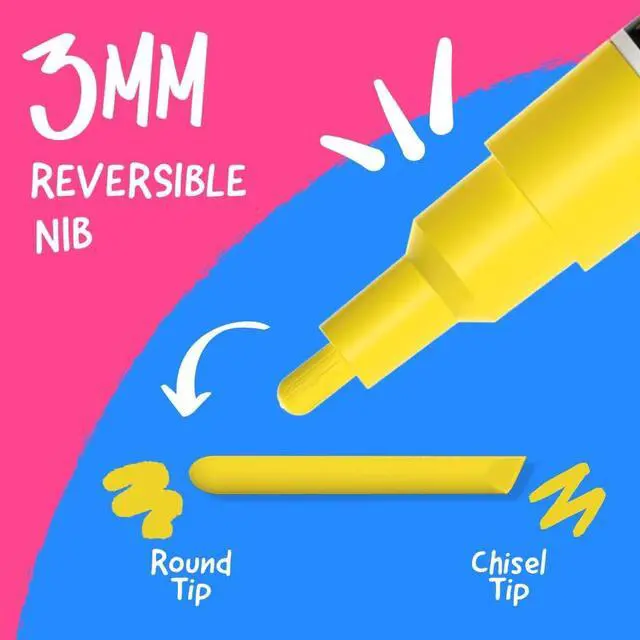 Alt view image 7 of 7 - Chalkola 10 Fine Tip Chalk Markers for Blackboard (3mm Reversible Tip) | Thin Liquid Chalk pens for Chalkboards, Window, Car, Glass, Bistro, Signs (10 Pack) - Erasable Fine Point Chalkboard Markers