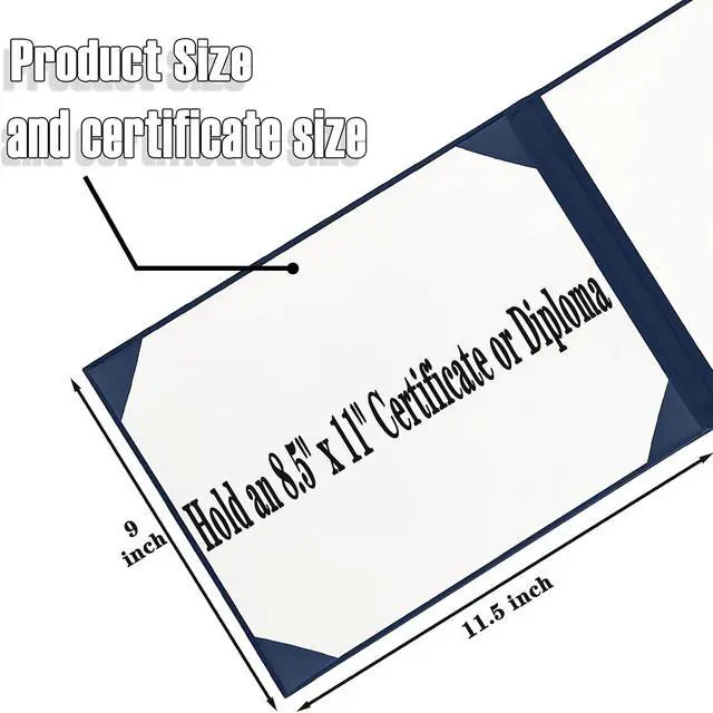 Alt view image 2 of 6 - Happy Secret Book-Style Diploma Cover 8.5" x 11", Smooth Leather Certificate Holder for Diplomas and Certificates