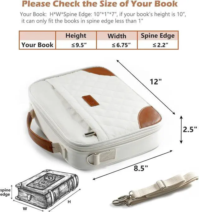 Alt view image 6 of 7 - Aplufine Bible Cover for Men-Bible Case for Women-Medium Bible Bags and Totes-Large Bible Carrying Case-Bible Carrier with Shoulder Strap,Detachable Pen Loops for Bible Accessories,Gift Men Women