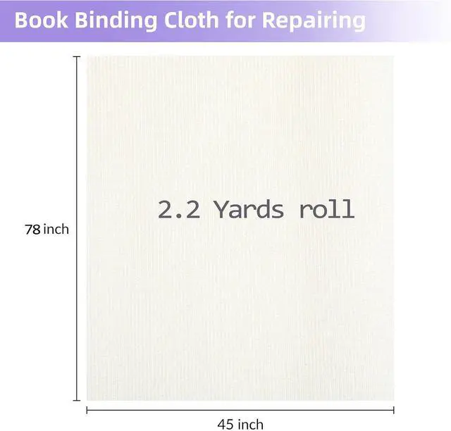 Alt view image 2 of 7 - Irenare Mull Cloth Book Binding Fabric for Covering Spines,78 X 45 Inch | Ribbed Reinforced Material for Repairing Old Books, Rebinding Sketchbooks Scrapbooks, Bookbinding Projects Supplies