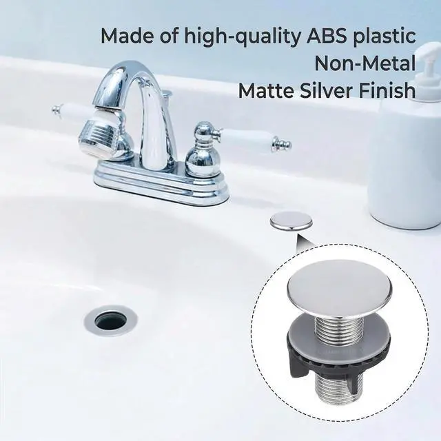 Alt view image 4 of 7 - 4Pack Sink Hole Cover, 1.7" Diameter ABS Faucet Hole Cover, Kitchen Sink Tap Hole Plate Stopper for 0.8 to 1.6 Inch Holes, Matte Silver Finish (Non-Metal)