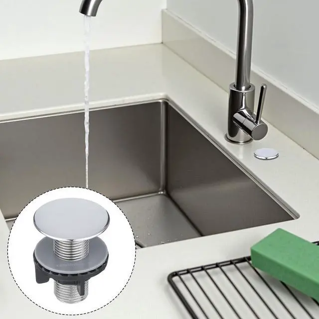 Alt view image 7 of 7 - 4Pack Sink Hole Cover, 1.7" Diameter ABS Faucet Hole Cover, Kitchen Sink Tap Hole Plate Stopper for 0.8 to 1.6 Inch Holes, Matte Silver Finish (Non-Metal)