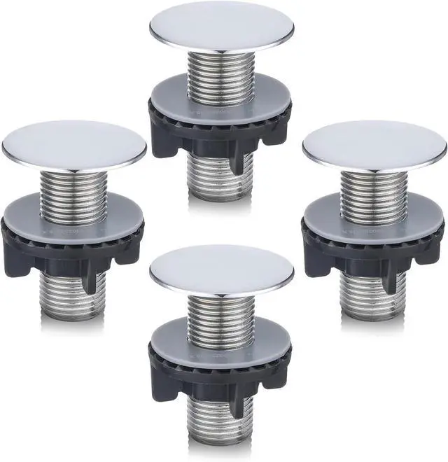 Main image of 4Pack Sink Hole Cover, 1.7" Diameter ABS Faucet Hole Cover, Kitchen Sink Tap Hole Plate Stopper for 0.8 to 1.6 Inch Holes, Matte Silver Finish (Non-Metal)