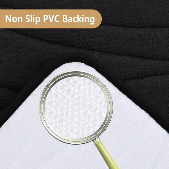 Alt view image 4 of 7 - Buganda Memory Foam Bathroom Rug Mat 24x16, Extra Soft and Absorbent Bath Mats, Machine Washable Bath Rugs for Bathroom Floor,Tub and Shower, Black