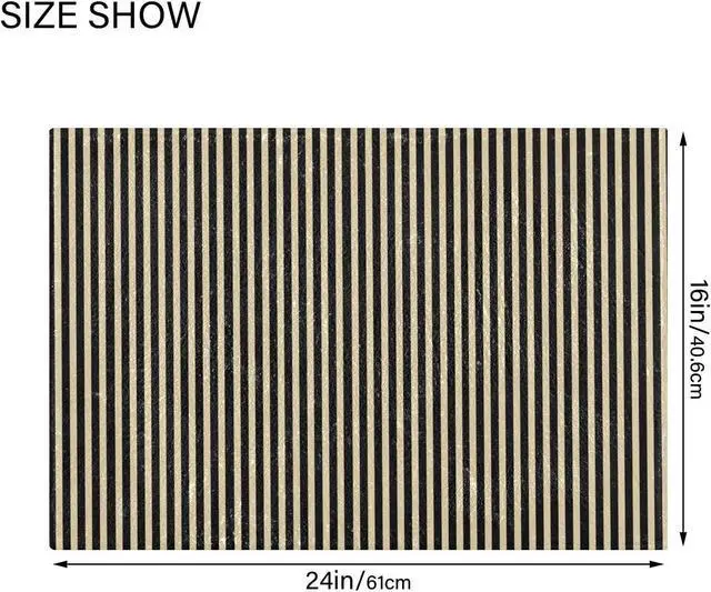 Alt view image 3 of 7 - Bath Mat, Soft Absorbent Non Slip Bathroom Rugs, Beige Black Stripes Bath Mats for Bathroom, Toilet, Shower Floor 20 X 24 in