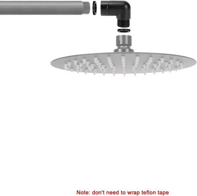 Alt view image 3 of 7 - NearMoon Shower Elbow Adapter, Solid Brass G1/2" Shower Arm Extension for Connecting Shower Head, 90 Degree (Matte Black)