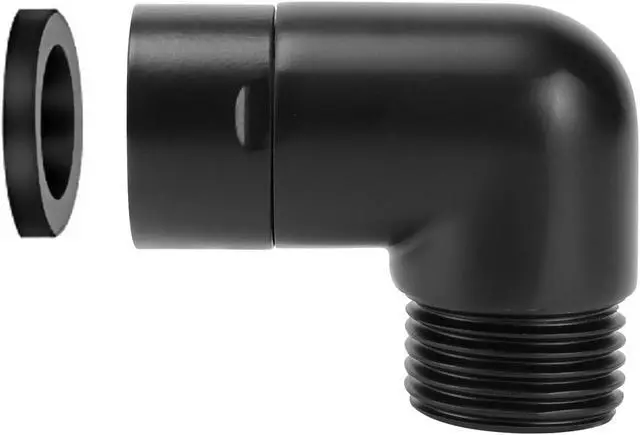 Alt view image 7 of 7 - NearMoon Shower Elbow Adapter, Solid Brass G1/2" Shower Arm Extension for Connecting Shower Head, 90 Degree (Matte Black)