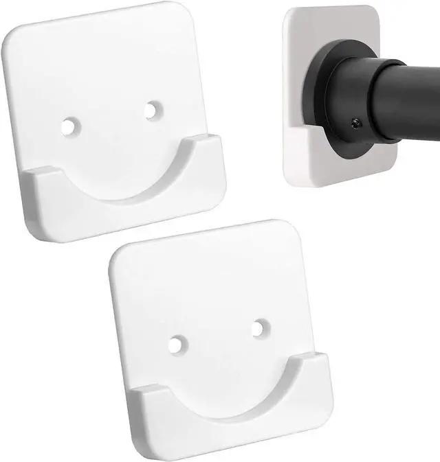 Main image of Shower Curtain Rod Holder for Wall,Two Modes of Non-Destructive Installation and Perforated Installation of Bathroom Super Glue Shower Rod Support Base (White)