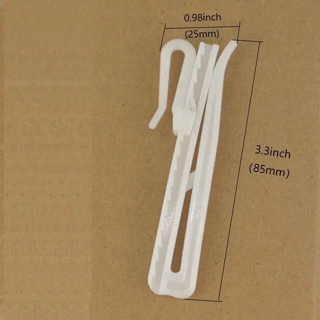 Alt view image 2 of 6 - Ailejia 30 Pcs Plastic Adjustable Hooks - Depth Pleat Drapery Hooks for Window, Door and Shower Curtains (White)