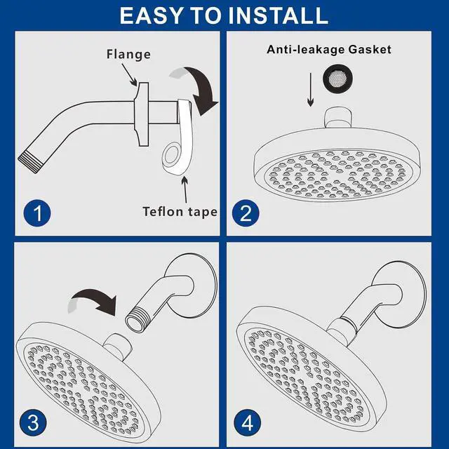 Alt view image 4 of 7 - Shower Arm with Flange, Wall Mounted Shower Pipe, Suitable for Replacement Fixed Shower and Handheld Showerhead (10 Inch, Matte Black)