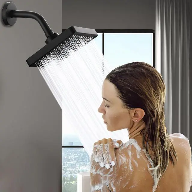 Alt view image 6 of 7 - Shower Arm with Flange, Wall Mounted Shower Pipe, Suitable for Replacement Fixed Shower and Handheld Showerhead (10 Inch, Matte Black)