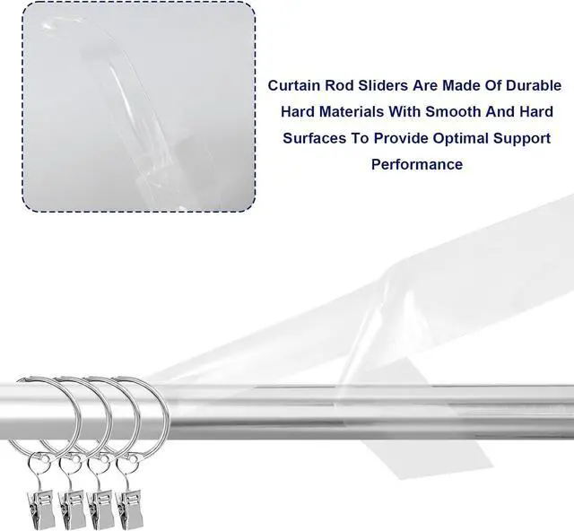 Alt view image 3 of 7 - Curtain Rod Slide Smooth Tape, 1IN x 16FT Clear Quiet Drapery Ring Tape for Smooth Curtain Glide Prevents Drapery Rings from Catching on Rods Noise Reduction