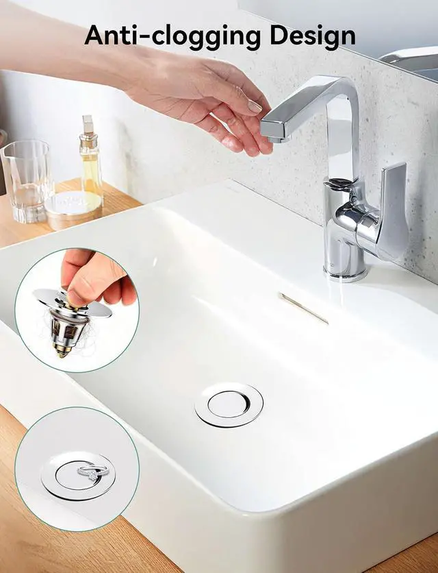 Alt view image 6 of 7 - Bullet Core Bathroom Sink Stopper, 1 Pack Universal Pop-Up Drain Plug Fits 1.11.5 Inch US Standard Sinks