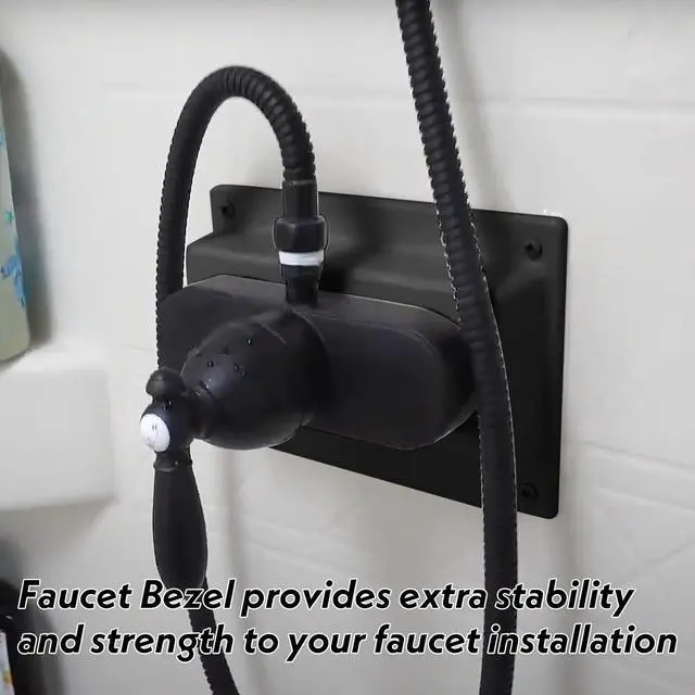 Alt view image 4 of 7 - Faucet Stand Off Bezel Faucet Cover (Black) for RV Camper Trailer Shower Plate Replacement Part