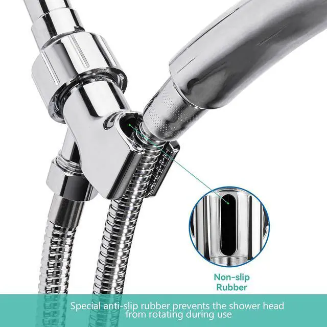 Alt view image 4 of 7 - Shower Head Holder and 6 Inch Extension Arm Pipe, Chrome | Universal Showerhead Mount Bracket, Brass Ball Joint, 360° Rotation