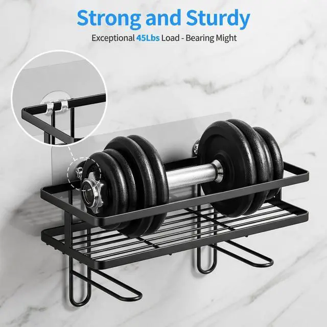 Alt view image 3 of 7 - Shower Caddy Adhesive Replacement, 6 PCS Strong Shower Adhesive Strips | Waterproof, No Drilling, Transparent, Hooks For Bathroom Storage, Kitchen Rack, Corner Shelf Basket and Soap Holder