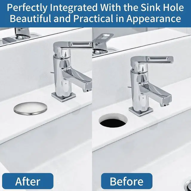 Alt view image 5 of 7 - 2 Inch Sink Hole Cover,Leak-Proof Metal Plug for Kitchen & Bathroom | Sink Plug Cove,Stainless Steel Screw On Faucet Deck Plate Stopper,Brushed Silver