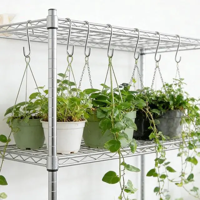 Alt view image 5 of 7 - 50 Pack 2.4 Inch Heavy Duty Stainless Steel S Hooks - S Shaped Metal Hanging Hooks for Kitchen Pots, Pans, Utensils, Jeans, Clothes, Bags, Hats, Towels, Plants, Wire Shelves & Racks