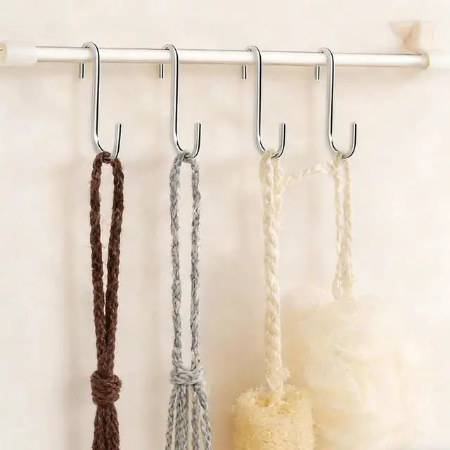 Alt view image 7 of 7 - 50 Pack 2.4 Inch Heavy Duty Stainless Steel S Hooks - S Shaped Metal Hanging Hooks for Kitchen Pots, Pans, Utensils, Jeans, Clothes, Bags, Hats, Towels, Plants, Wire Shelves & Racks