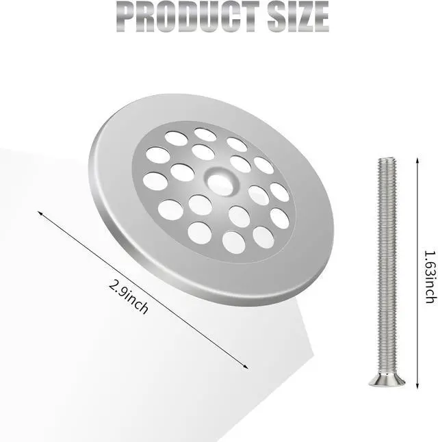 Alt view image 2 of 6 - PP826-64 Bathtub Dome Grid Strainer with Screw (1)