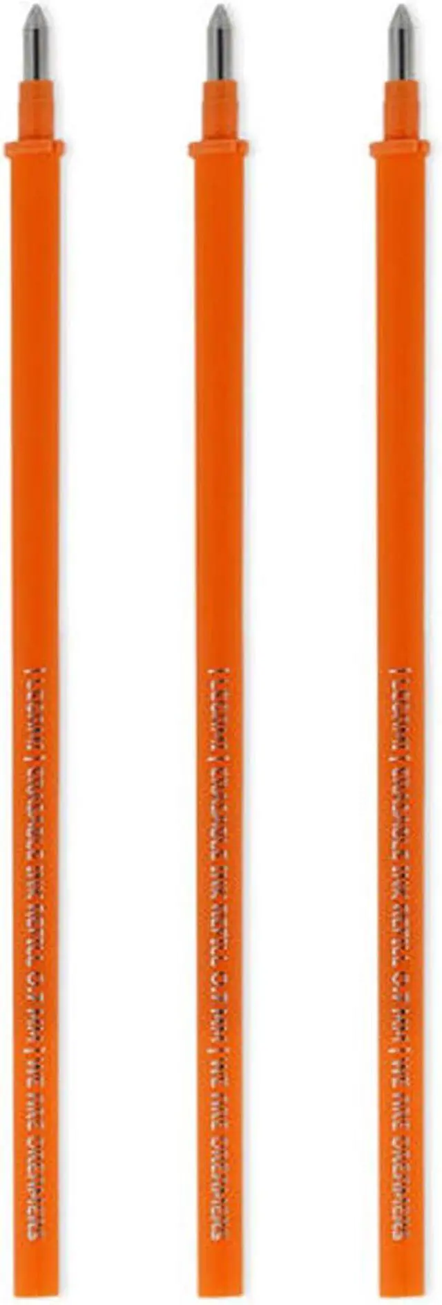 Alt view image 3 of 3 - Lot de 3 Recharges pour Stylo Gel Effaçable - Orange, 0,7mm