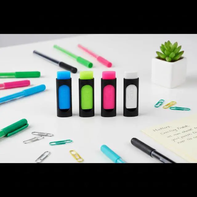 Alt view image 3 of 7 - 4Pcs Colorful Ink Rubber for Erasable Pen Stationery Office School Supply Gift Random Dedicated Pen for Gel Color Pen Eraser for Ink,Ink Eraser