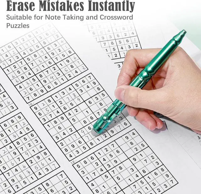 Alt view image 4 of 7 - BAYTORY 6Pcs Retractable Erasable Gel Pens, Black Ink 0.5mm Fine Point | Black Ink Erasable Pen, Smooth Writing for Note Taking Marking Planner Crossword Puzzles