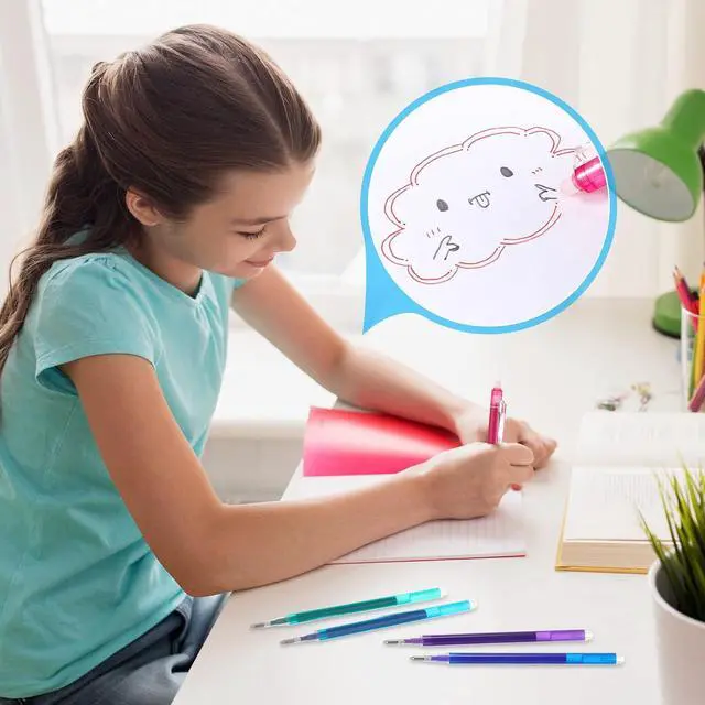 Alt view image 5 of 7 - Sabary Erasable Pen Refills 0.7 mm 7 Assorted Colors Gel Ink Refills Medium Fine Point Erasable Pens Refill Compatible with Retractable Click Pens Erasable Pens for Writing Planner(7 Pcs)