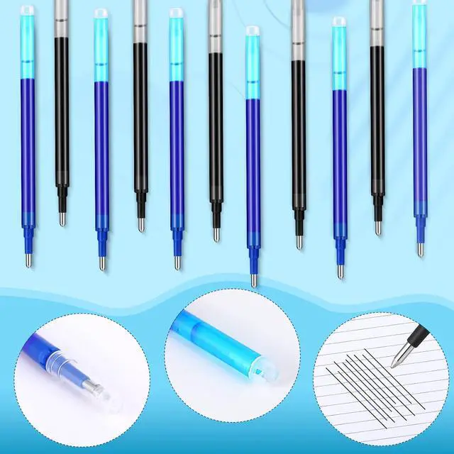 Alt view image 4 of 7 - Zonon 24 Pcs 0.7mm Erasable Gel Ink Pen Refills Compatible with Frixion Friction Gel Ink Refills Medium Fine Point Erasable Pens Lead for Writing Planner and Crossword Puzzles(Black, Blue)