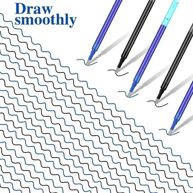 Alt view image 5 of 7 - Zonon 24 Pcs 0.7mm Erasable Gel Ink Pen Refills Compatible with Frixion Friction Gel Ink Refills Medium Fine Point Erasable Pens Lead for Writing Planner and Crossword Puzzles(Black, Blue)