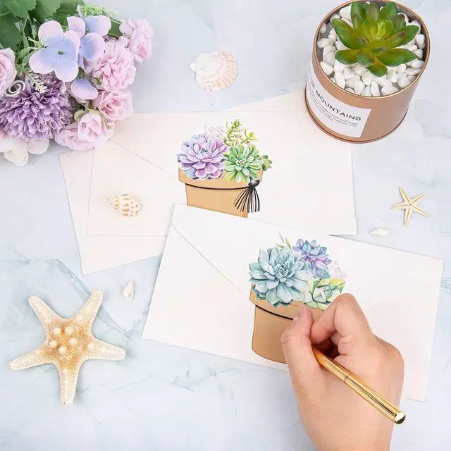 Alt view image 3 of 7 - Whaline 120 Pcs Summer Back to School Succulent Name Tag Stickers 12 Designs Potted Succulent Self-Adhesive Nameplate Decal Blank Name Label for School Classroom Office Desk Wall Decor, 20 Sheet