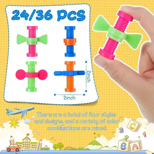Alt view image 2 of 7 - 24 Pcs Fidget Pencil Toppers, Spinner Pencil Top Fidgets for Boys and Girls, ADHD Autism Sensory Classroom Tools, Teacher Rewards, Prize Box Toys, Back to School Supplies, Stress Relief Focus Gifts
