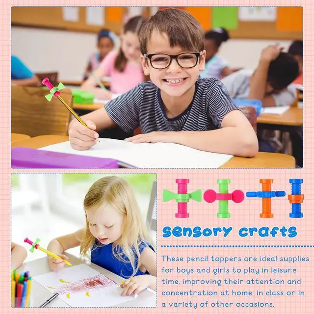 Alt view image 5 of 7 - 24 Pcs Fidget Pencil Toppers, Spinner Pencil Top Fidgets for Boys and Girls, ADHD Autism Sensory Classroom Tools, Teacher Rewards, Prize Box Toys, Back to School Supplies, Stress Relief Focus Gifts