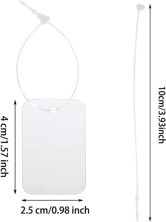 Alt view image 2 of 7 - ONLYKXY 30pcs Plastic Blank Gift Tags Rectangle Clothing Tags with String Small Price Name Brand Shipping Label for Pricing Luggage Plant Jewelry Craft Yard Sale Garage Marking Hang Tags (Translucent)