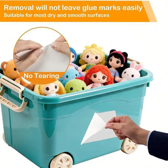 Alt view image 4 of 7 - 4x6 Inch Removable Storage Bin Labels, 100 Pcs (50 Sheets) Labels for Storage Bins with 1 Marker, Water Oil Tear Resistant No Residue Matte White Labels for Home Office School Business Storage Bins