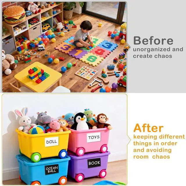 Alt view image 7 of 7 - 4x6 Inch Removable Storage Bin Labels, 100 Pcs (50 Sheets) Labels for Storage Bins with 1 Marker, Water Oil Tear Resistant No Residue Matte White Labels for Home Office School Business Storage Bins