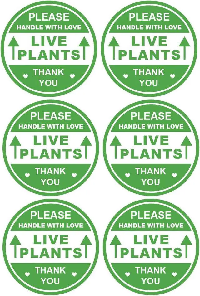 Alt view image 2 of 2 - 2 inch 300 PCS Green Live Plants Handle with Love Stickers for Shipping