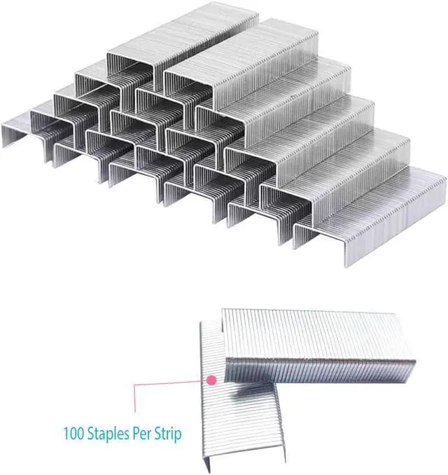Alt view image 3 of 5 - 4000pcs 1/4 Inch Standard Staples,Desktop Staple,26/6 Type Galvanize Staple | 26/6 Standard Staples, 100 per Strip, 4 Boxes of 4000, Fits 1/4" Standard Staplers, for Office School Home Stapler Refills