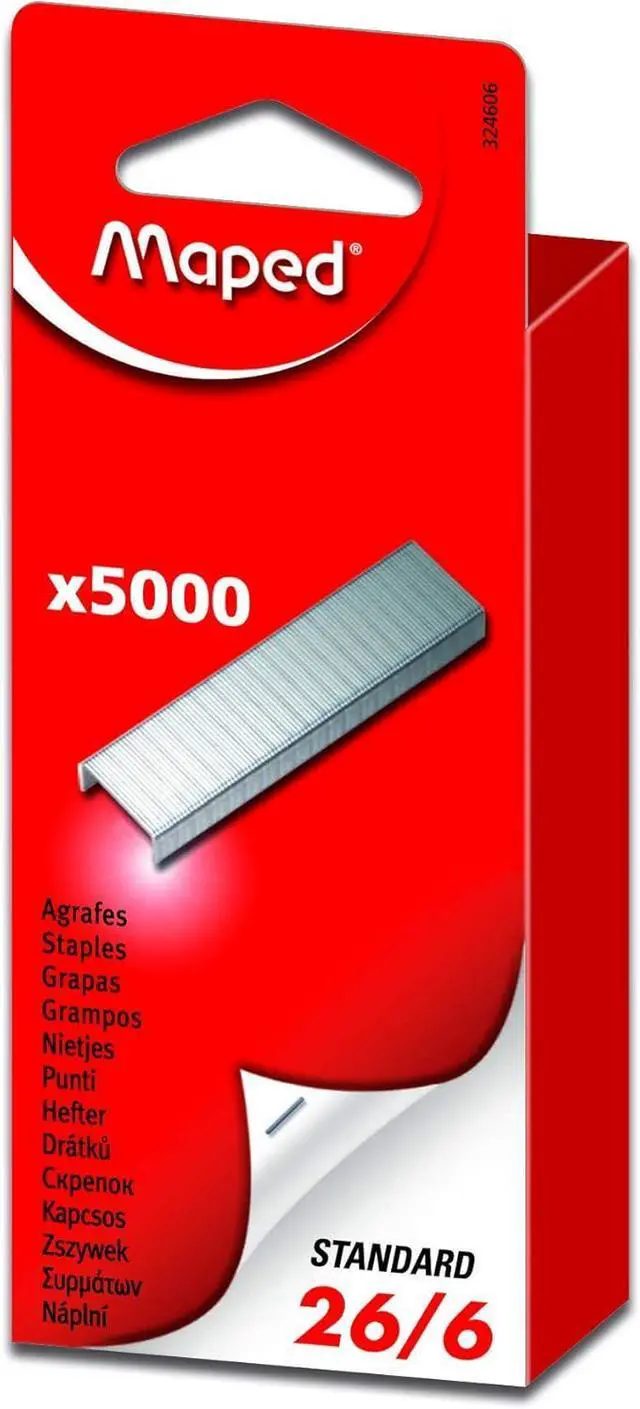 Main image of Maped - Premium Standard 26/6 Staples x5000 - Metal Construction - Easy Loading Strips - Pack of 5000 Staples