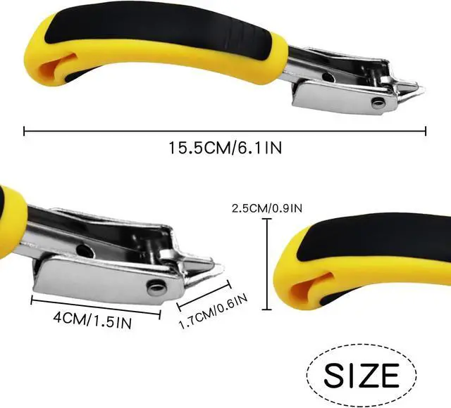 Alt view image 2 of 5 - Staple Remover, Heavy Duty Staple Remover Tool,Upholstery Stapler Remover for Carpet,Wood,Floor, Furniture, Construction, Industrial Staple Lifter Removes Flooring, Carton Box Staples(Yellow)